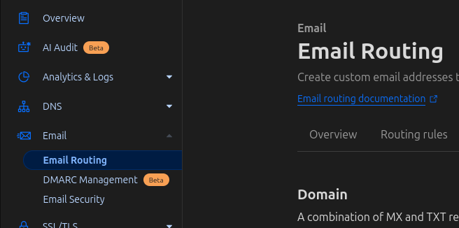 Cloudflare email routing